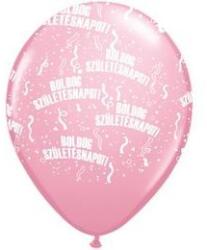 Belbal Szülinapi lufi 11" 28cm 6db Boldog születésnapot! Rózsaszín (LUFI116865)