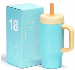  Thermo bögre termosz szívószállal 550 ml, fogantyúval, kék (5904133249471)