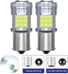LEDtech P21W BA15S CANBUS FEHÉR JÉGFEHÉR HIDEG FEHÉR DRL nappalifény LED LED-es égő 12V 2db-os készlet✔️ (P21W LED)