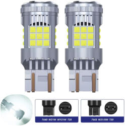 LEDtech W21/5W 7443 T20 CANBUS FEHÉR JÉGFEHÉR HIDEG FEHÉR LED DRL nappalifény LED-es izzó égő CANBUS 12V ✔️ (W21/5W-F LED)