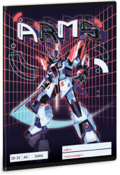 Ars Una A. R. M. S. robotos tűzött füzet A/5, 32 lap sima, Ars Una (ARS-53615367) - officetrade