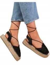 Seastar Női szandál Seastar Espadrilles Platformos Tornacipő Könnyű Fekete R 37 (HA-1141 Sandały Klapki Boho)