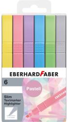 Eberhard Faber Textmarker slim patrat set 6 bucati nuante pastel EBERHARD FABER (EF551506)