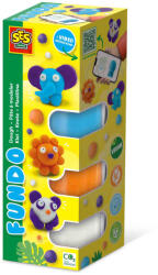 SES Creative Plastilina colorata vegana FunDo - Animale salbatice (3 x 90 gr - 1 x 40 gr) (00813)