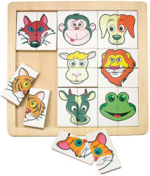 Woodyland Puzzle din lemn - Portrete de animale, fundal alb (90312) Puzzle