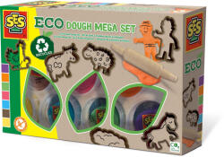 SES Creative Set creativ - Plastilina eco cu unelte din lemn, set mare (24919)