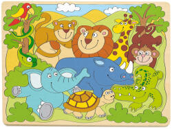 Woodyland Puzzle din lemn - Animale din Africa (10 piese) (91930) Puzzle