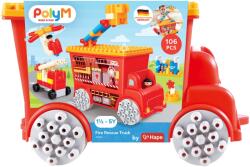 Hape PolyM - Masina de pompieri de jucarie (106 piese) (761821)