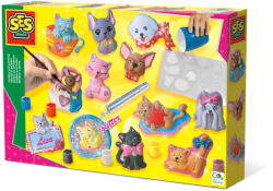 SES Creative Set creativ mulaj si pictura - Caini si pisici (01154)