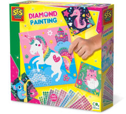 SES Creative Set creativ de pictura pentru copii cu diamante si animale fericite (14701)