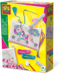 SES Creative Set creativ DIY copii- Geanta brodata cu unicorn si accesorii (14688)