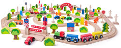Woodyland Jucarie din lemn - Set tren maxi (120 piese) (93063) - delphionline Trenulet