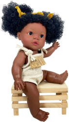 Nines D'Onil Papusa Nines D'Onil, Joy Afro, cu fundite galbene, cu miros de vanilie, 37 cm (1042) Papusa
