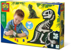 SES Creative Set creativ mulaj si pictura - T-rex cu schelet fotoluminescent (14206)