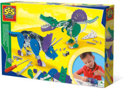 SES Creative Set de jucarie pentru copii de construit dinozauri din metal (14950) - delphionline