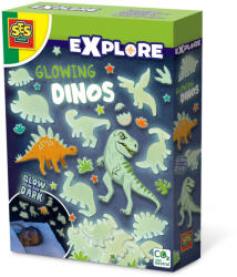 SES Creative Set autocolante fosforescente cu dinozauri pentru copii (25127) - delphionline