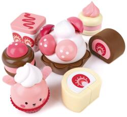 Hape Jucarie din lemn - Set desert pentru copii cu capsuni (7 piese) (E3194A) Bucatarie copii