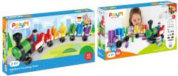 Hape PolyM - Tren colorat de jucarie (63 piese) (760022)
