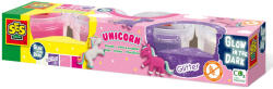 SES Creative Plastilina fosforescenta cu sclipici Unicorn 4 x 90 gr (00471) - delphionline