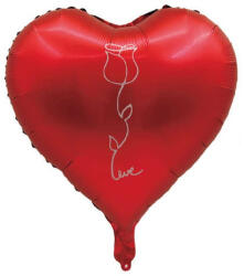 Balloons4party Balon folie inima rosie trandafir 45cm - articole-petreceri - 19,99 RON