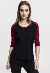 Urban Classics Дамска блуза Urban Classics blk/burgundy с 3/4 ръкавиMODEL138 SALE - , размер XS