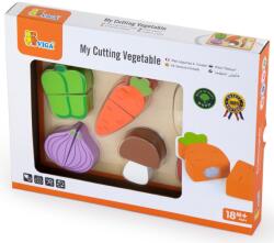 Viga Toys Дървен комплект за рязане Viga - Зеленчуци (50979) - baby