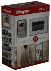 Legrand 2 vezetékes színes videó kaputelefon szett, 1 v. 2 lakásos, 7"-os FEHÉR beltéri egységgel