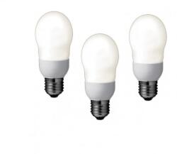 Panasonic SET 3 becuri fluorescent Panasonic, soclu E27, putere 8W, forma oval, lumina alb calda, alimentare 220 - 240 V, EFA8E27HD-3 (timbru verde 1.35 lei) (EFA8E27HD-3) - pc-ieftin