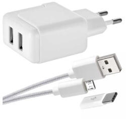 EMOS Univerzális USB töltő 3.1A +micro USB kábel +USB-C átalakító