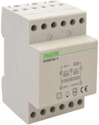 TRACON Biztonsági (csengő) transzformátor, 230V/12-12-24V AC, Psmax. : 30VA, Is: 1, 55A