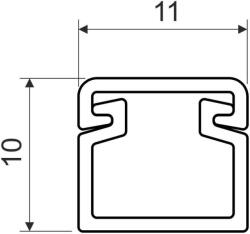 KOPOS Minicsatorna 11x10 (2m) -2/150m (KOPOS), műanyag kábelcsatorna