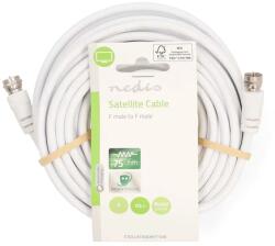 Nedis Cablu antena si satelit F tata - F tata 10m dublu ecranat alb Nedis CSGL41000WT100 (CSGL41000WT100) - drumix