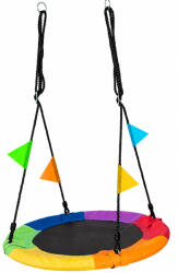  Leagan tip cuib, cu rama metalica si steaguri colorate, prindere dubla, diametru 80 cm, maxim 150 kg, multicolor (GO-HS6)