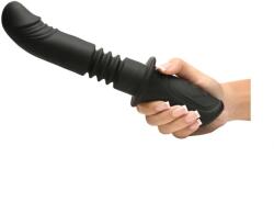 Master Series Vibrator Power Thrust, 3 Moduri Impingere, 10 Moduri Vibratii, Silicon, USB, Negru, 28.4 cm Vibrator