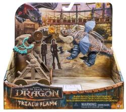 Spin Master Set de joaca How to train your dragon - Incercarea flacarii, Catapulta explozie si Dragonul Gronckle Figurina