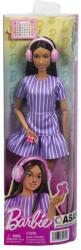 Barbie Papusa Barbie Fashionistas, Bruneta cu rochie mov Papusa