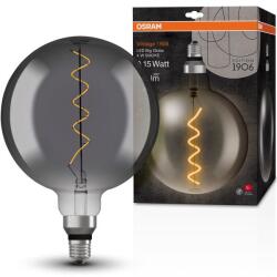 Osram Bec LED decorativ fumuriu OSRAM Vintage 1906 SMOKE, E27, 4W (15W), 140 lm, lumina calda (1800K), filament spiralat, forma glob, clasa energetica G
