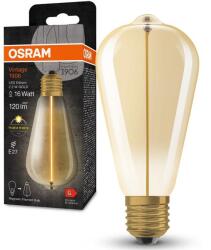 OSRAM Bec LED vintage (decorativ) OSRAM 1906 Gold, ST64, filament magnetic, E27, 2.2W (16W), 150 lm, lumina calda (2700K), clasa energetica G