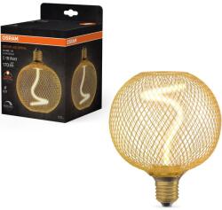OSRAM Bec LED decorativ OSRAM, cu abajur auriu, forma glob, filament spiralat, dimabil, E27, 3.5W (18W), 170 lm, lumina calda (1800K)