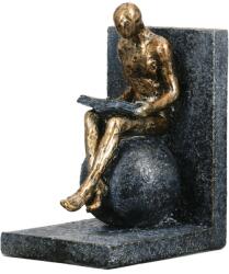  Olvasó alakot ábrázoló könyvtartó, bronz színű szobor - 27, 5 cm (57052)
