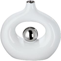  Modern váza króm részlettel - 20 cm (47277)