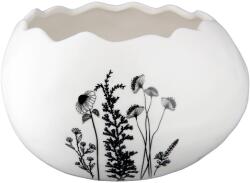  „Wiesenzauber matt fehér, fekete mintás porcelán váza - 17 cm (51626)