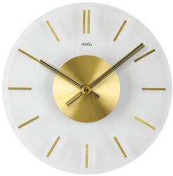 AMS Matt üveg és sárgaréz díszítésű AMS falióra - 30 cm (ams9319)