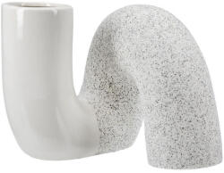  „Poppy fehér és mákos színű matt és fényes felületű design vízálló kerámia váza - 17 cm (52927)