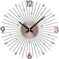 AMS Design AMS fém falióra modern formával, csiszolt üveg kövekkel - 39 cm (ams9654)