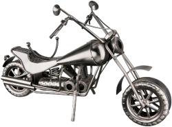  „Motorrad nikkelezett, ezüst színű, motor formájú bortartó állvány - 36 cm (65189)