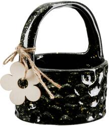  „Sprenkel fekete-arany, porcelán kosár - 13, 5 cm (62332)