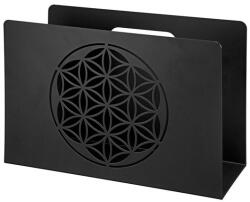  „Flower of Life matt fekete fém újságtartó életvirág mintával - 30 cm (67843)