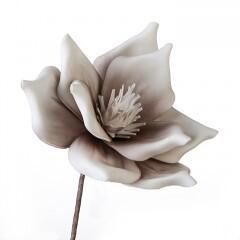 Magnolia virág fehér-taupe - 40 cm (38232)
