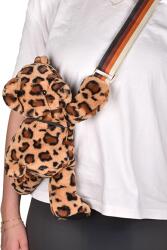 Doudou et Compagnie Ursulet din plus - geanta crossbody adorabila, 30 cm, imprimeu leopard (DC4566)